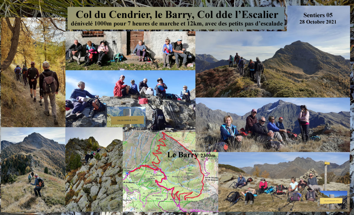 Col du Cendrier –Le Barry (2272m) – le Col de l’Escalier